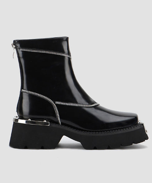 Zipper Design Boots